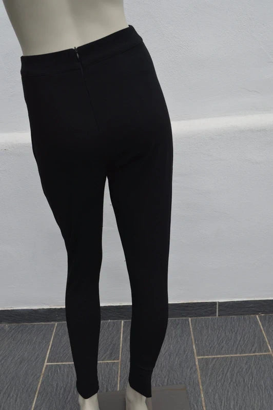 Coolcat „Bring on the Night“ High-Waist Stretchhose mit Zierknöpfen – Schwarz – Größe XS (Sehr guter Zustand)