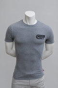 Eckō Unltd. Longline T-Shirt in Grau-Melange mit Backprint – Gr. XS
