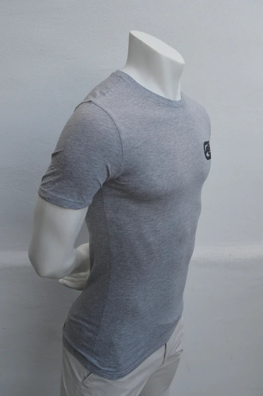 Eckō Unltd. Longline T-Shirt in Grau-Melange mit Backprint – Gr. XS