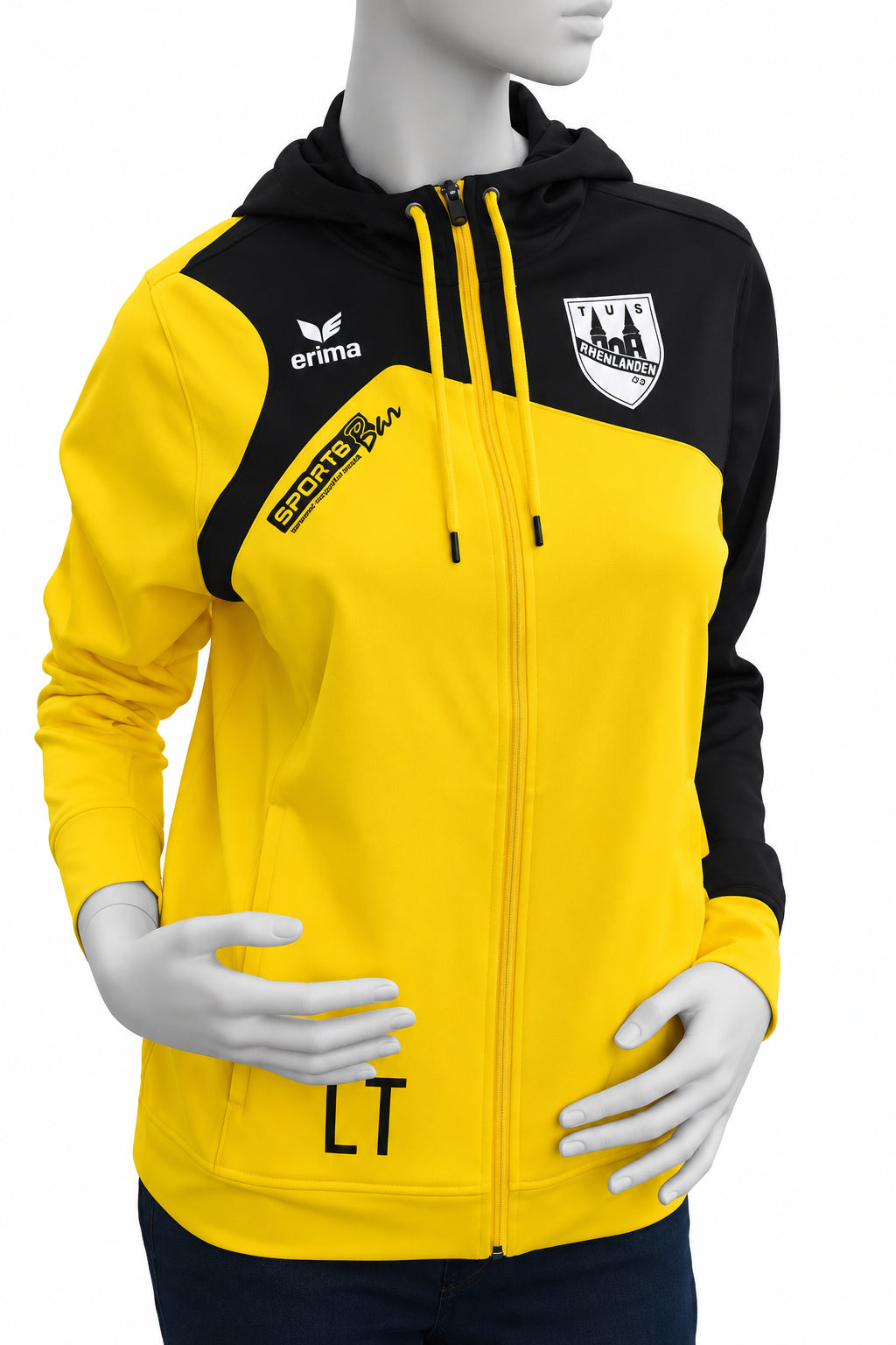 Erima Unisex TuS Marialinden Kapuzenjacke in GelbSchwarz – Gr. S