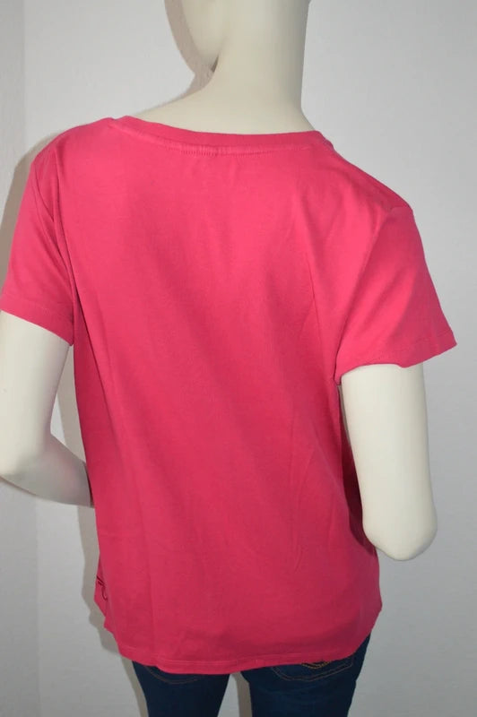 FILA – Damen T-Shirt mit Logo-Stickerei in Magenta / Beere – Gr. M (geschätzt)