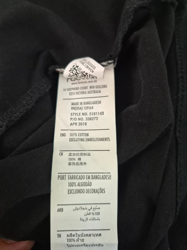 FILA x Factorie – Damen Retro Ringer T-Shirt in Schwarz/Weiß – Gr. L