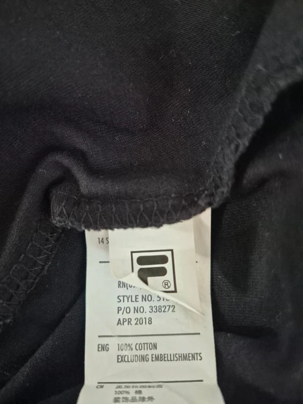 FILA x Factorie – Damen Retro Ringer T-Shirt in Schwarz/Weiß – Gr. L