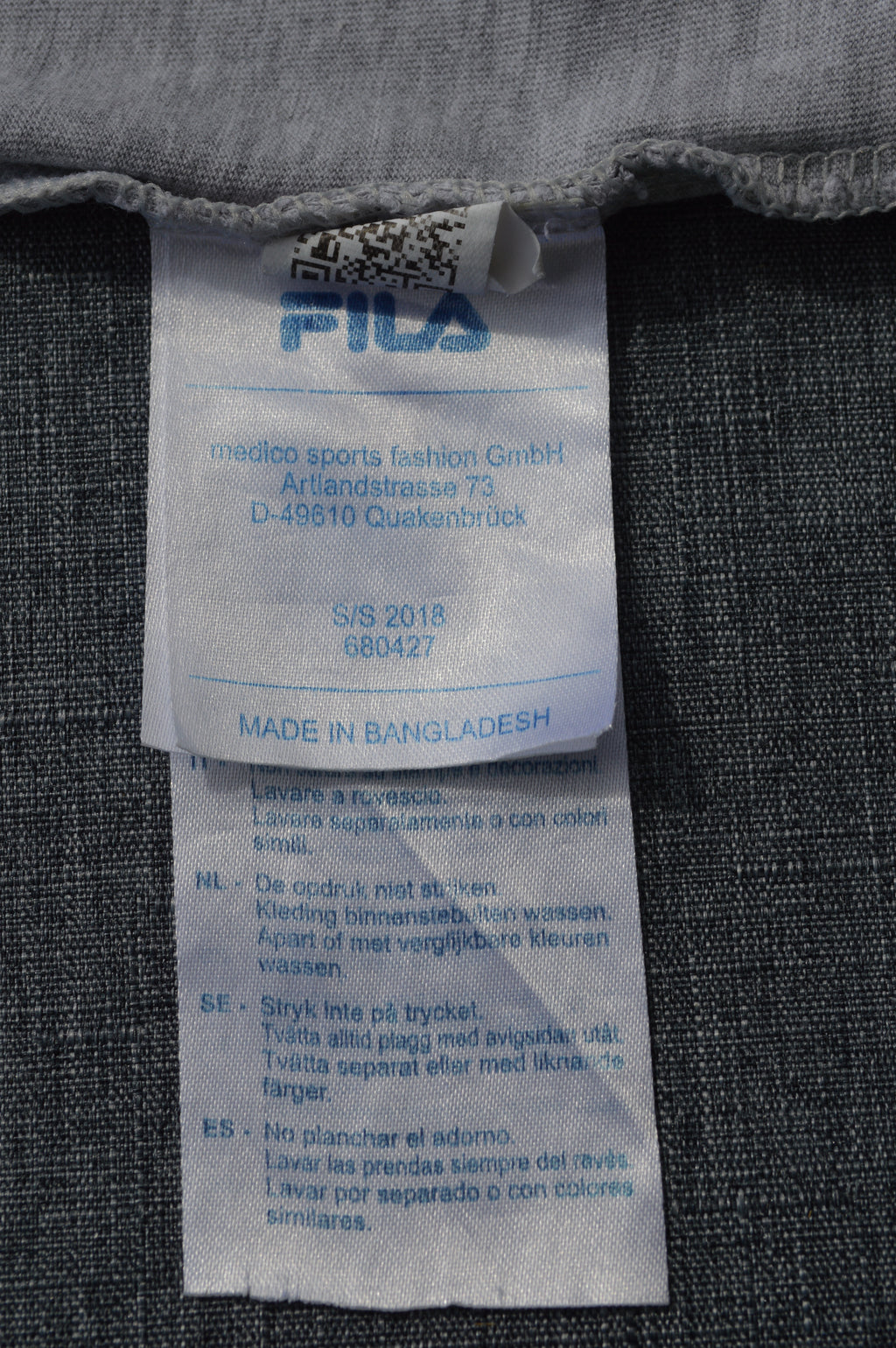Fila T-Shirt Grau Melange – Big Logo Größe S