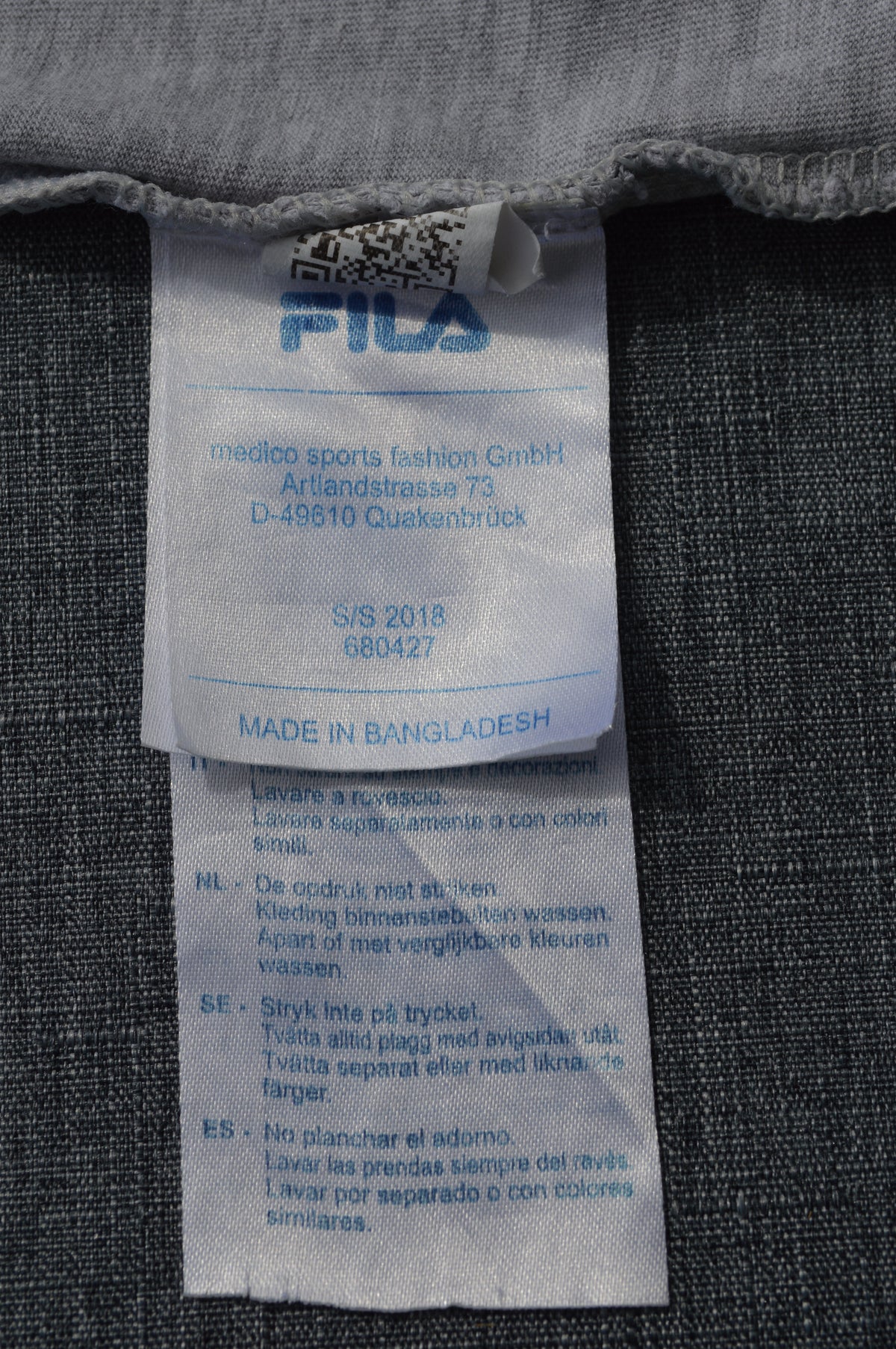 Fila T-Shirt Grau Melange – Big Logo Größe S
