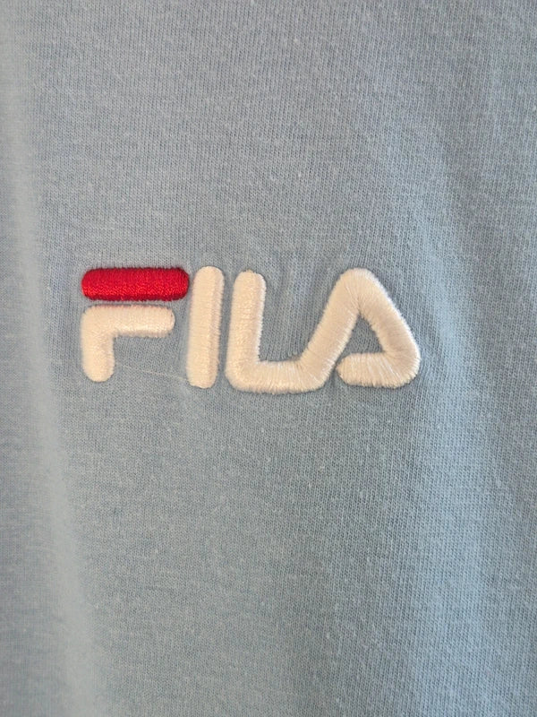 Fila Herren Logo T-Shirt – Hellblau mit Brust-Stickerei – Gr. XS