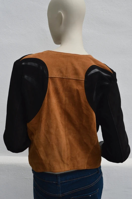H&M Spring Collection 2014 Premium Wildlederjacke mit Leder-Applikationen – Gr. 42 (M) – Wie neu