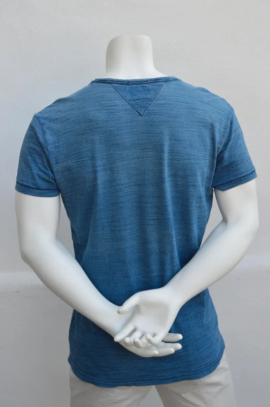 Hilfiger Denim Herren Slub-Jersey T-Shirt Blau – Größe XL (Mit kleinem Makel  Bastler-Schnäppchen)