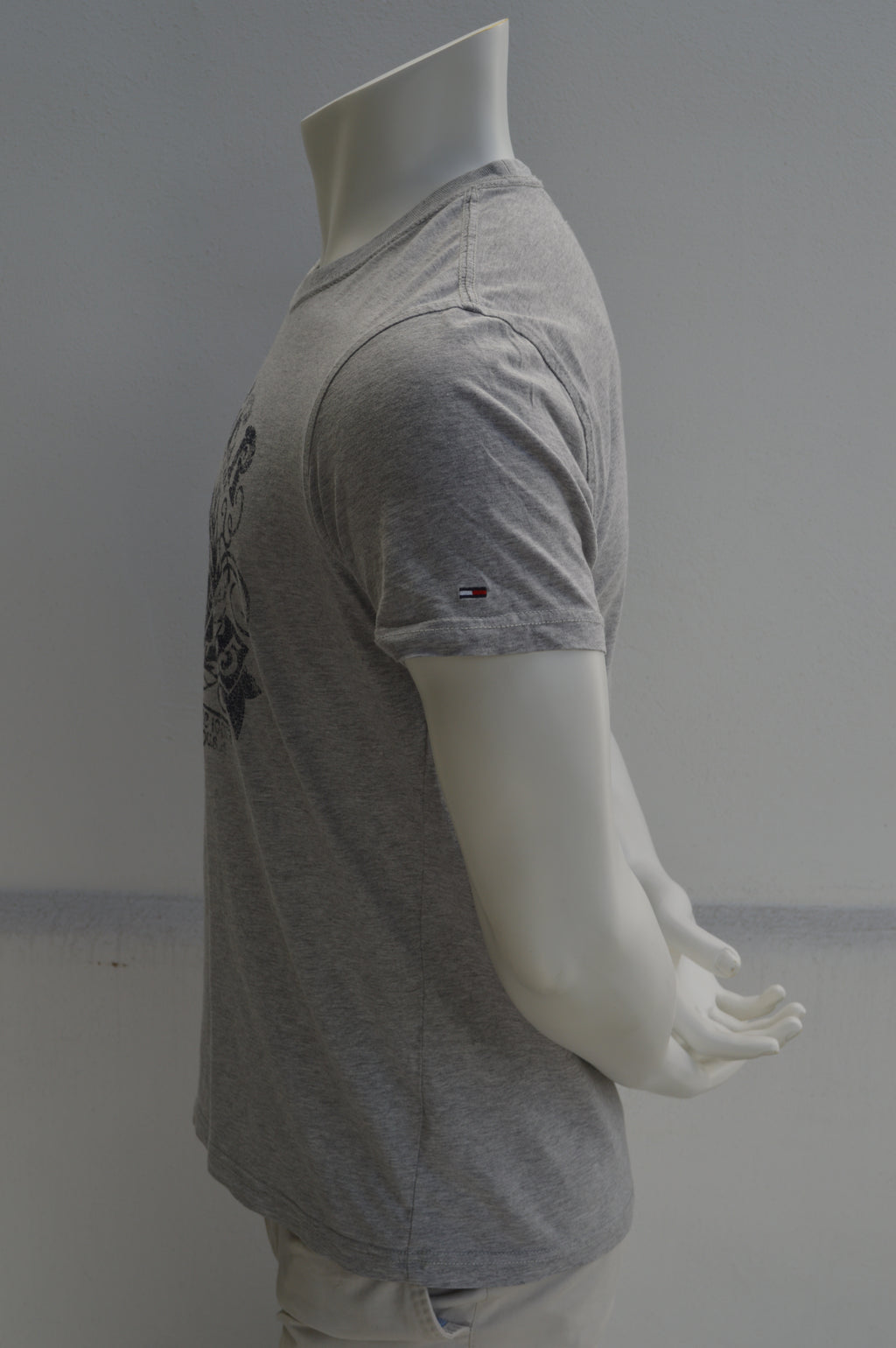 Hilfiger Denim Herren Vintage-Print T-Shirt in Grau-Meliert – Gr. XL