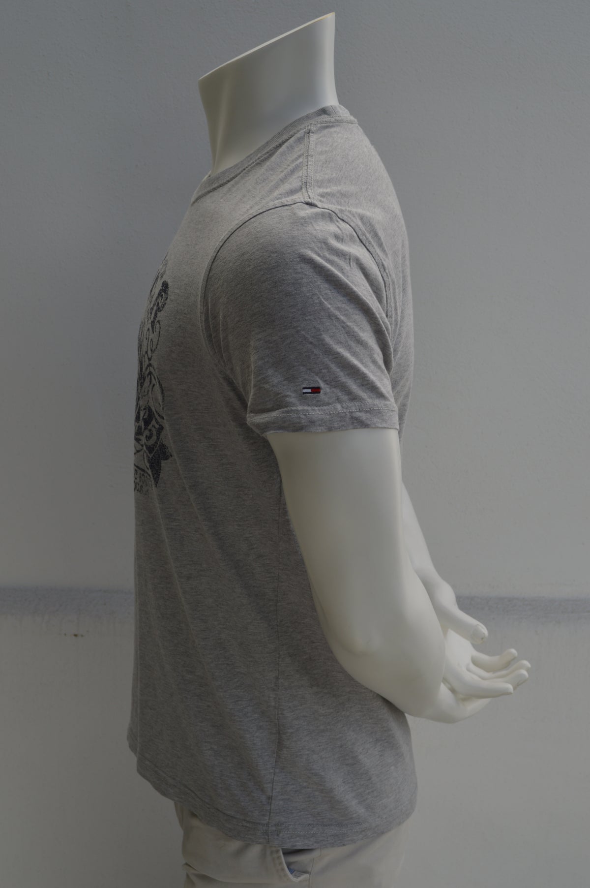 Hilfiger Denim Herren Vintage-Print T-Shirt in Grau-Meliert – Gr. XL