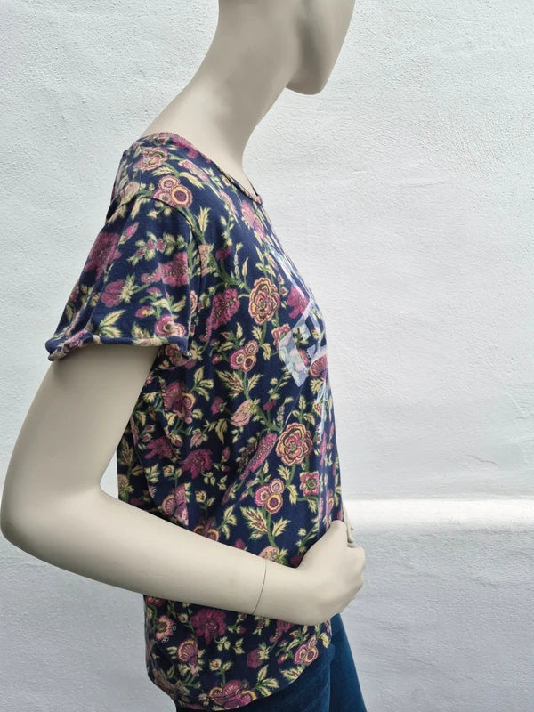 Hilfiger Denim – Damen T-Shirt "NYC" mit Floral-Muster & Vintage-Print – Gr. L