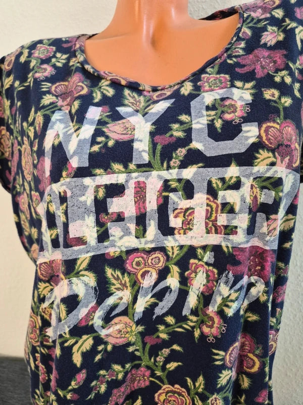 Hilfiger Denim – Damen T-Shirt "NYC" mit Floral-Muster & Vintage-Print – Gr. L