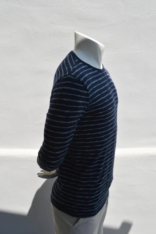 Hilfiger Denim – Herren Longsleeve mit Streifen-Muster in Navy/Weiß – Gr. M