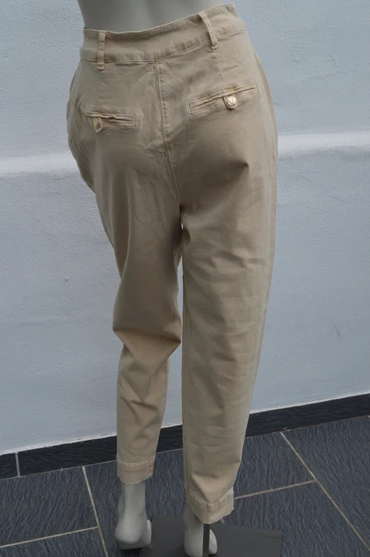 JOSH V Damen High-Waist Bundfaltenhose „Fay“ in Beige – Gr. XS