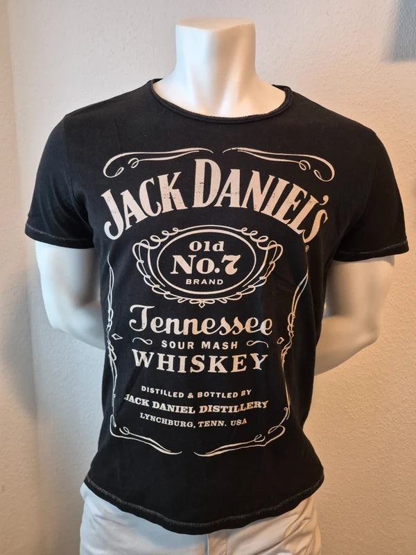 Jack Daniel's Vintage Logo T-Shirt in Schwarz – Gr. XL (fällt wie L aus)