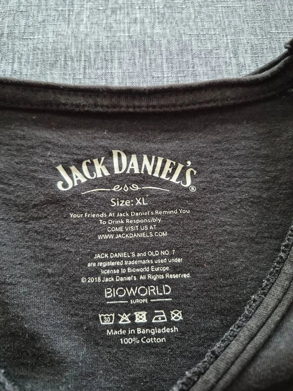 Jack Daniel's Vintage Logo T-Shirt in Schwarz – Gr. XL (fällt wie L aus)