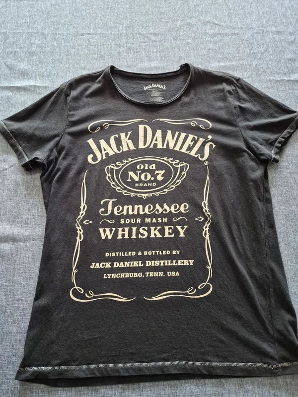 Jack Daniel's Vintage Logo T-Shirt in Schwarz – Gr. XL (fällt wie L aus)