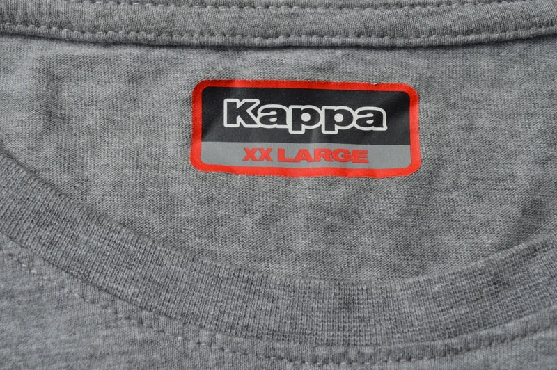 Kappa HerrenUnisex Color-Block Logo T-Shirt in GrauSchwarzOrange – Gr. XXL