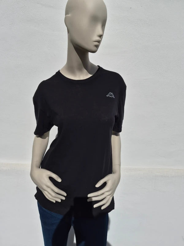 Kappa Unisex Classic Logo T-Shirt in Schwarz – Gr. XL (fällt kleiner aus!)