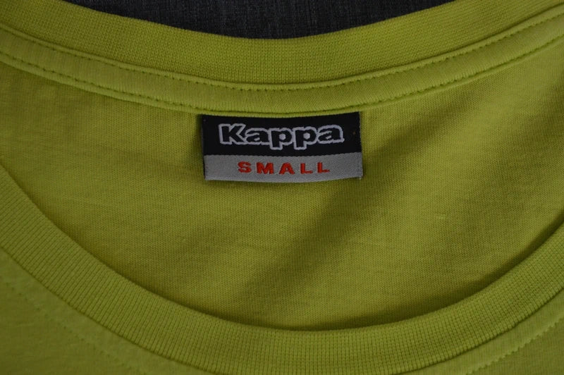 Kappa – Damen T-Shirt mit Retro-Frontprint in Limettengrün / Hellgelb – Gr. S