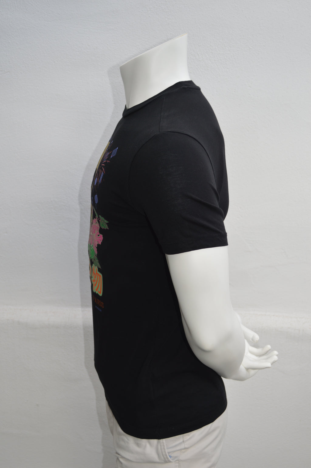 LOAVIES Damen Tiger Graphic T-Shirt in Schwarz mit "Wildlife"-Print – Gr. XS