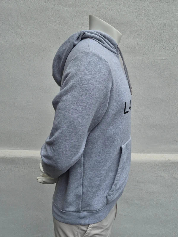Lacoste Herren Kapuzenpullover in Grau Melange mit großem Logo-Stick – Gr. L