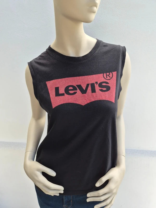 Levi's Damen Classic Batwing Sleeveless T-Shirt in Schwarz – Gr. M