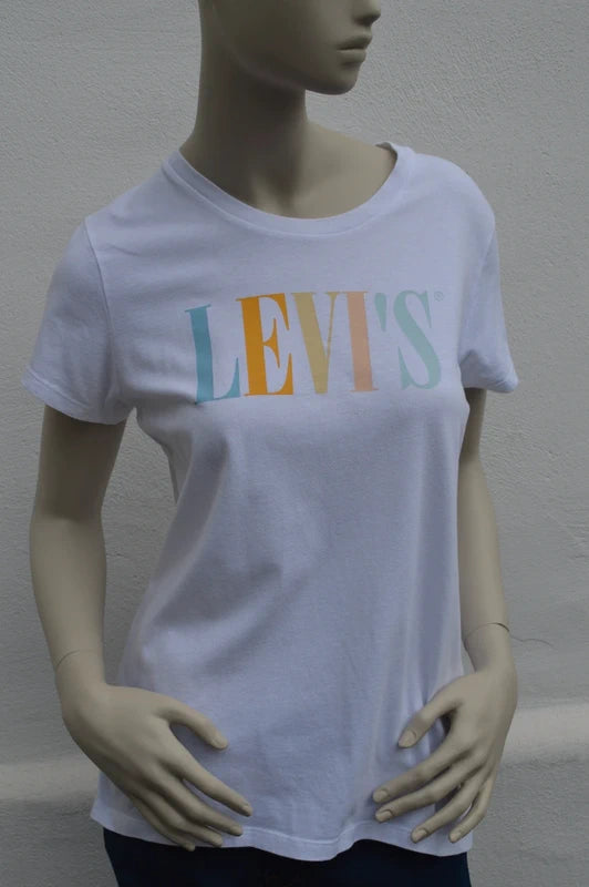 Levi's Damen Pastell-Logo T-Shirt in Weiß – Gr. L
