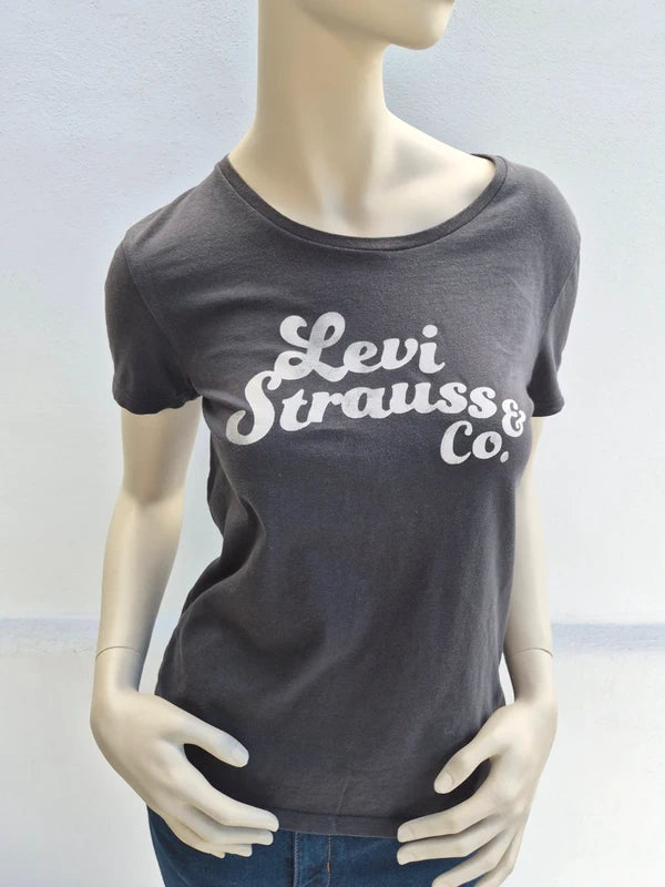 Levi's Damen Retro Script Graphic T-Shirt in Anthrazit – Gr. XS