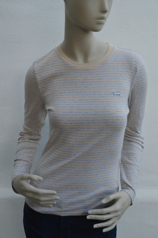 Levi's Damen Striped Longsleeve Shirt in CremeHellblau – Gr. S