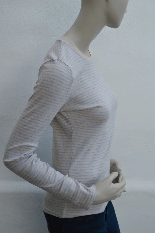 Levi's Damen Striped Longsleeve Shirt in CremeHellblau – Gr. S