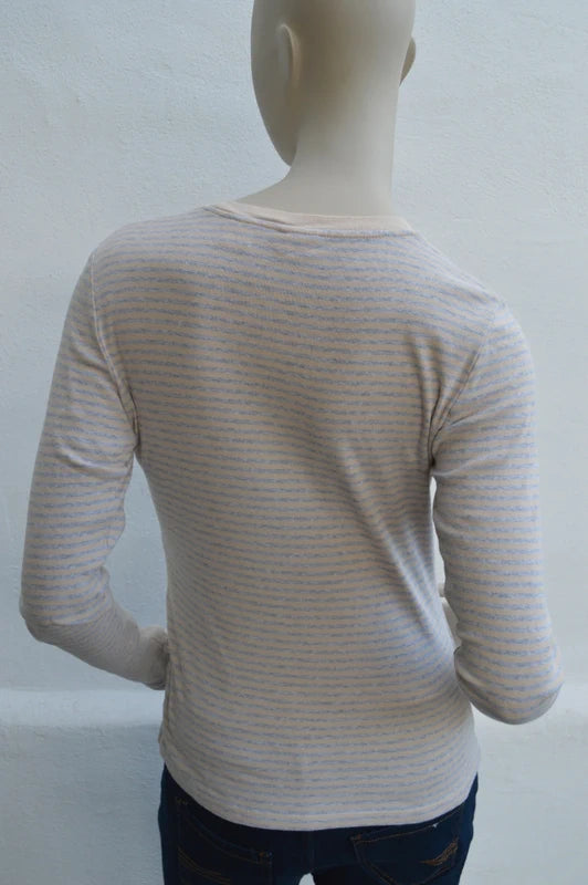 Levi's Damen Striped Longsleeve Shirt in CremeHellblau – Gr. S