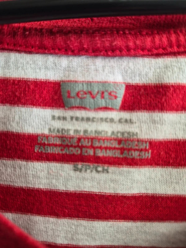 Levi's – Damen T-Shirt "Perfect Tee" gestreift in Rot / Weiß – Gr. S