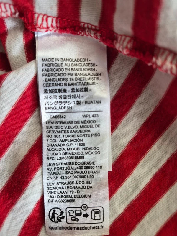 Levi's – Damen T-Shirt "Perfect Tee" gestreift in Rot / Weiß – Gr. S