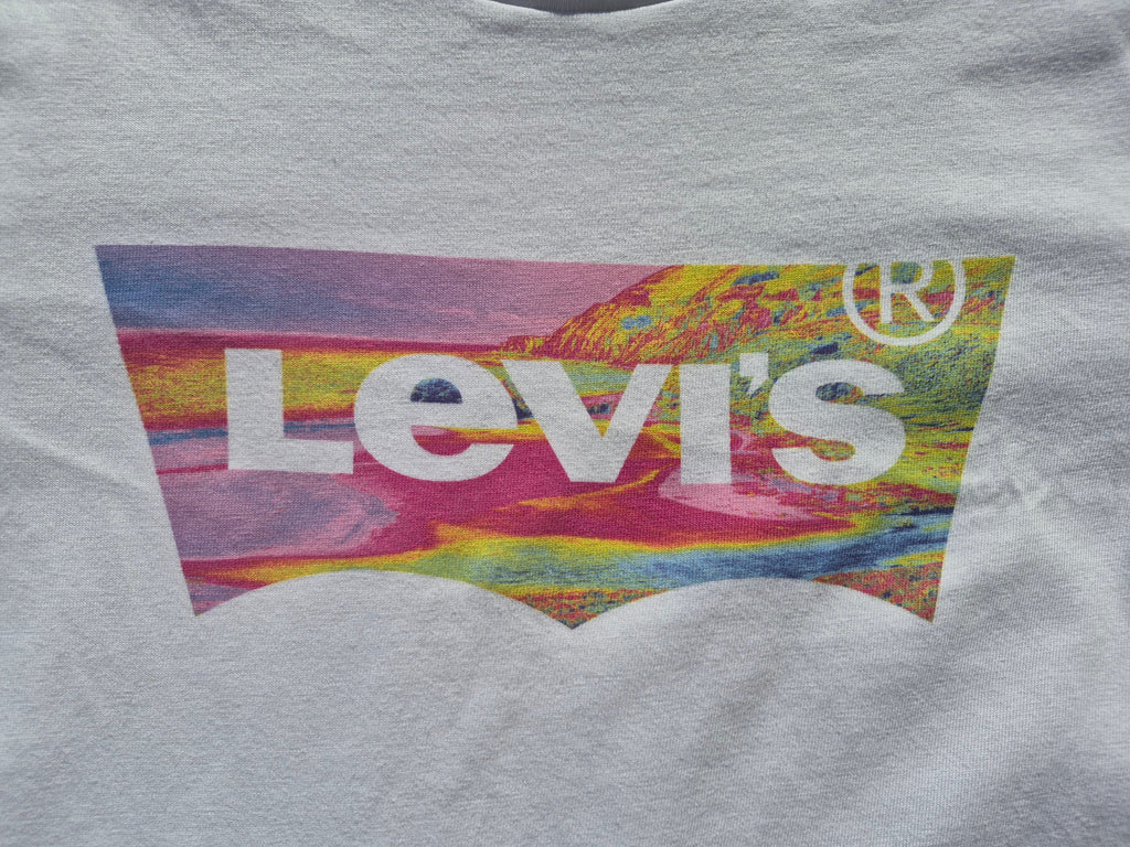 Levi's Damen T-Shirt "Perfect Tee" mit buntem Batwing-Logo – Weiß – Gr. XXS