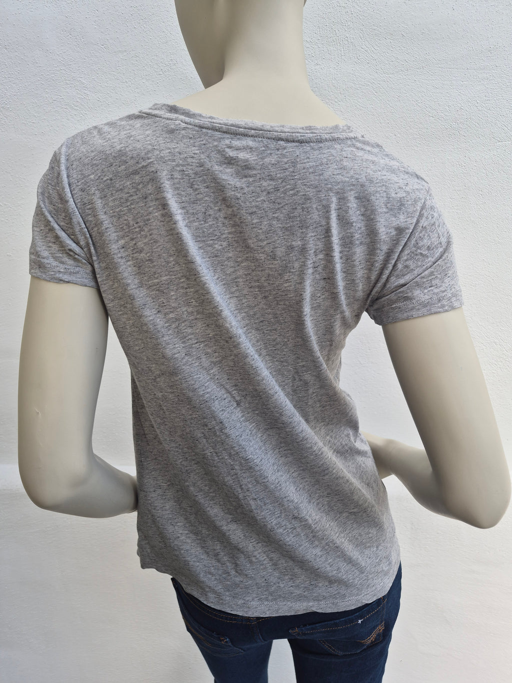 Levi's Damen T-Shirt "The Perfect Tee" mit rotem Batwing-Logo – Graumeliert – Gr. XS