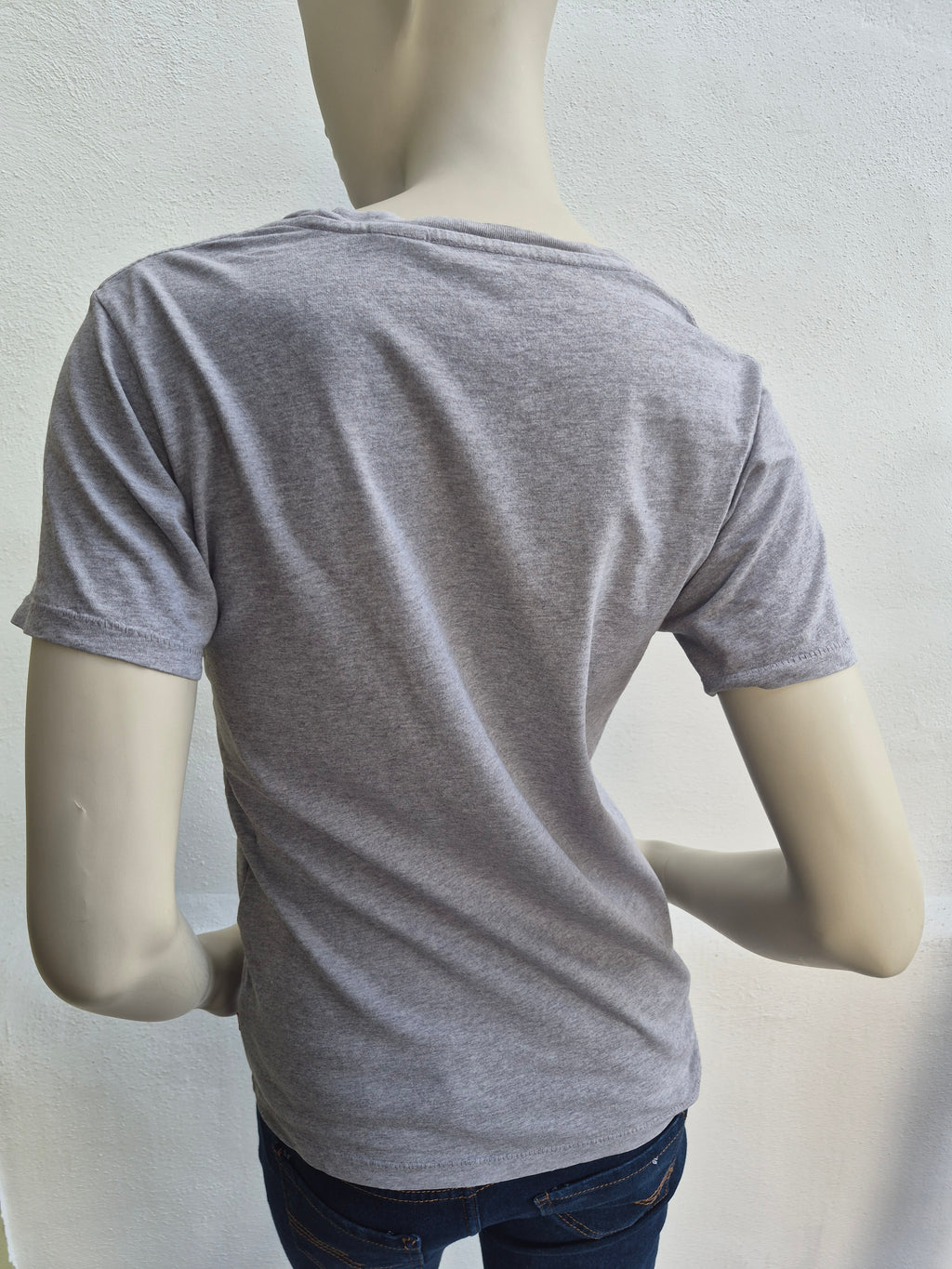 Levi's Damen T-Shirt "The Perfect Tee" mit rotem Batwing-Logo – Graumeliert – Gr. XXS