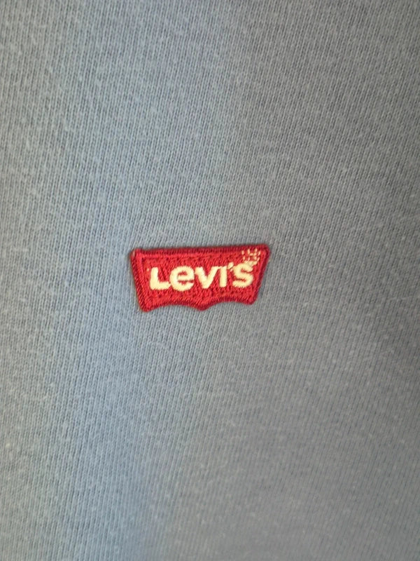 Levi's Herren Crewneck T-Shirt – Blau mit rotem Flaggen-Logo – Gr. XL