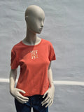 Levi's – Damen Crop T-Shirt "Daisies" in Lachsrot / Terracotta – Gr. L