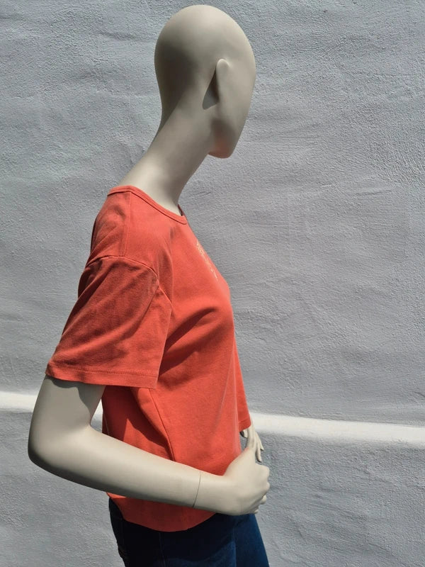 Levi's – Damen Crop T-Shirt "Daisies" in Lachsrot / Terracotta – Gr. L