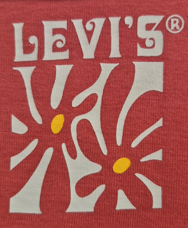 Levi's – Damen Crop T-Shirt "Daisies" in Lachsrot / Terracotta – Gr. L