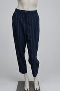 NWT Monki "Tarja" Nadelstreifen-Hose in Navy/Weiß – Gr. 42