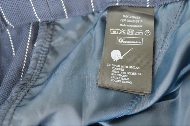 NWT Monki "Tarja" Nadelstreifen-Hose in Navy/Weiß – Gr. 42
