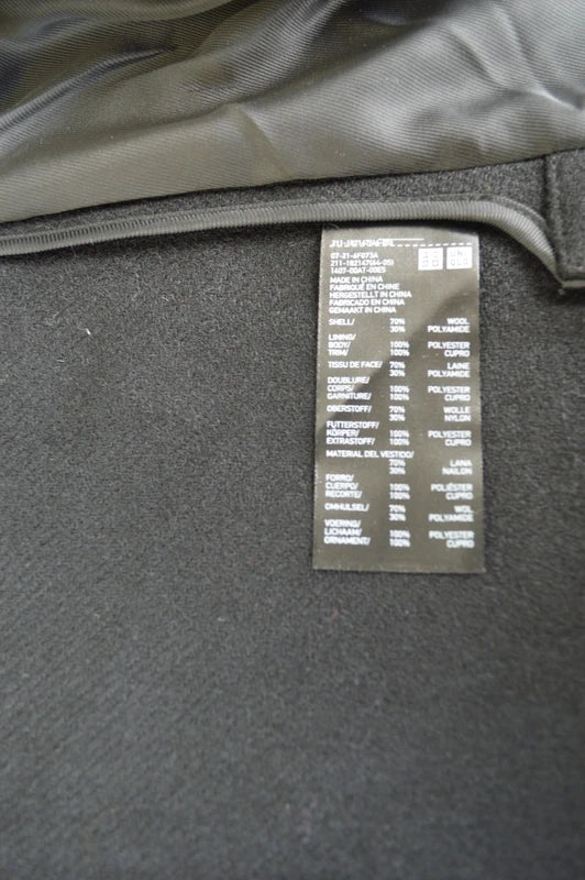 NWT Uniqlo x Ines de la Fressange Soft Tweed Stehkragen-Jacke in Schwarz – Gr. L