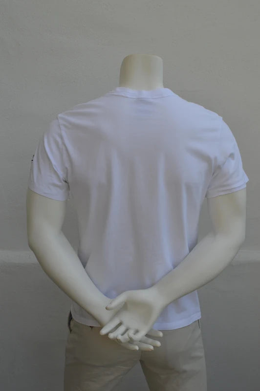 Nike Air „Center Logo“ T-Shirt mit Ärmel-Stickerei – Weiß – Gr. XS (Hervorragend)