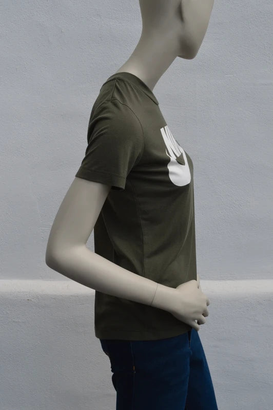 Nike Damen Futura Logo T-Shirt in Olivgrün – Gr. XS