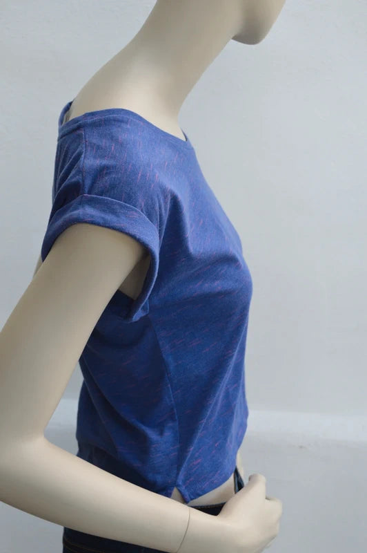 Nike Running Dri-FIT Damen Crop-Top BlauPink Meliert – Größe XS (Hervorragender Zustand)