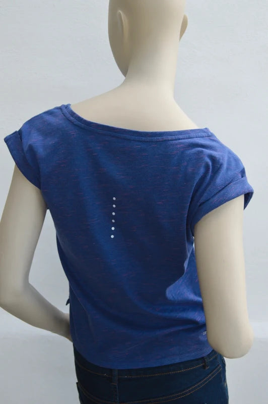 Nike Running Dri-FIT Damen Crop-Top BlauPink Meliert – Größe XS (Hervorragender Zustand)