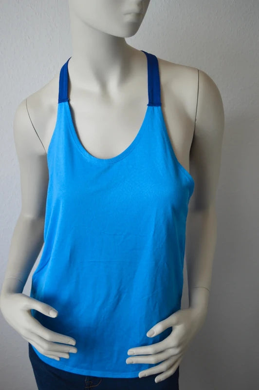 Nike – Damen Sport Tank Top "Just Do It" Racerback in Hellblau – Gr. S (geschätzt)