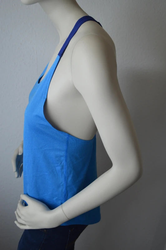 Nike – Damen Sport Tank Top "Just Do It" Racerback in Hellblau – Gr. S (geschätzt)